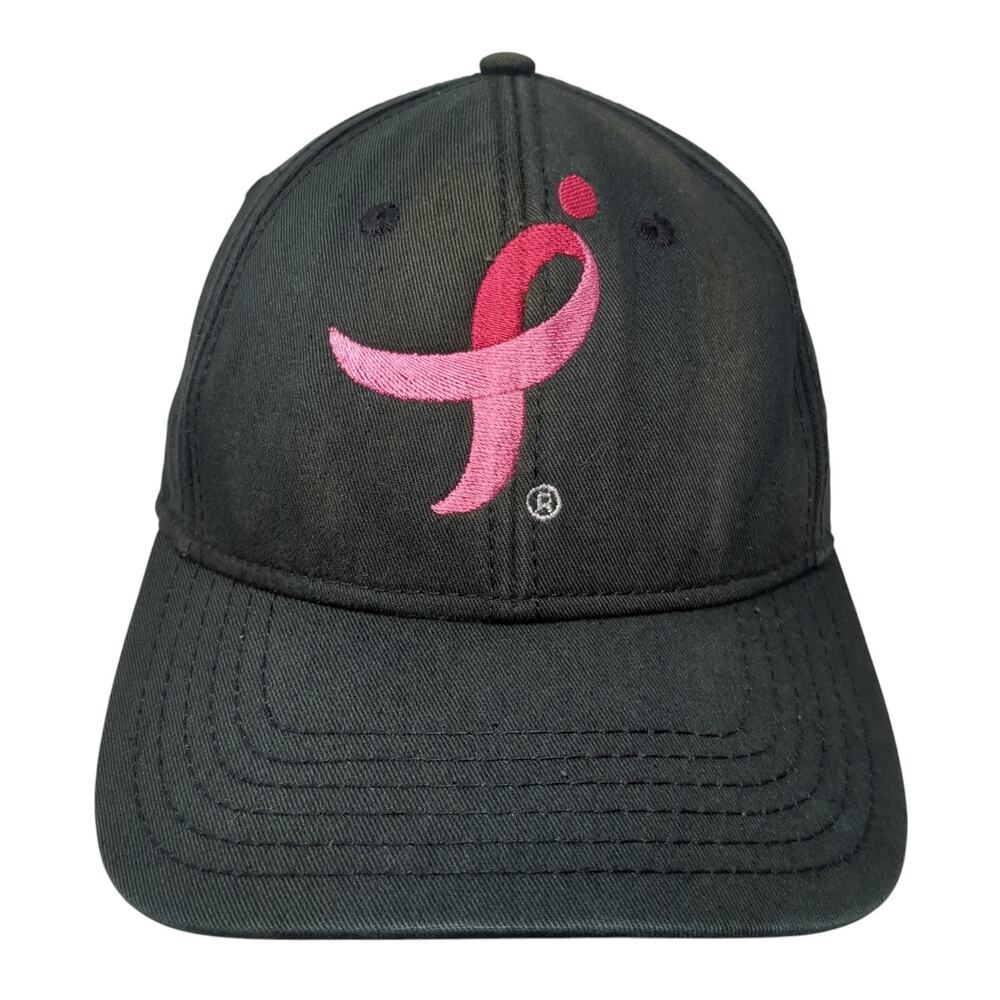 Pink Ribbon Slideback Baseball Hat Black One Size Embroidered Otto